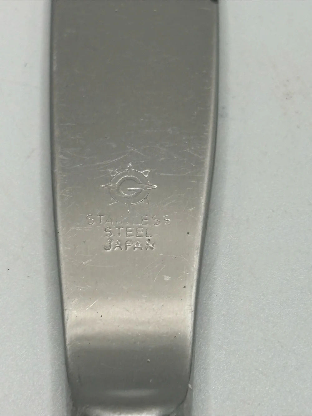 Vintage Japan Stainless Steel Dinner Knife Floral Rose Pattern